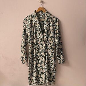 Knapp Studio Vintage Black & Pink Floral Blazer Dress Size 7 GUC